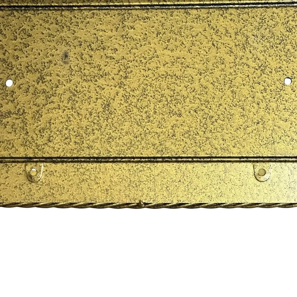 Homco Gold Tone Twisted Metal Frame Mirror Hanging or Table Top Vanity Tray Vtg